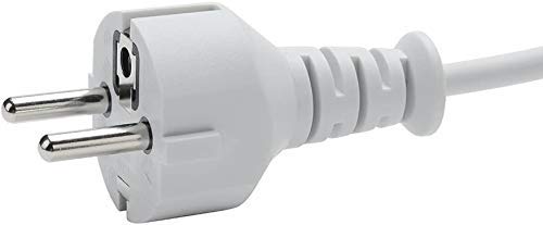 Replacement EU Indian 2 Pin DuckHead Extension Power Adapter Cord Cable for Apple MacBook Air Pro (White) 1.8m