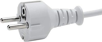 Replacement EU Indian 2 Pin DuckHead Extension Power Adapter Cord Cable for Apple MacBook Air Pro (White) 1.8m