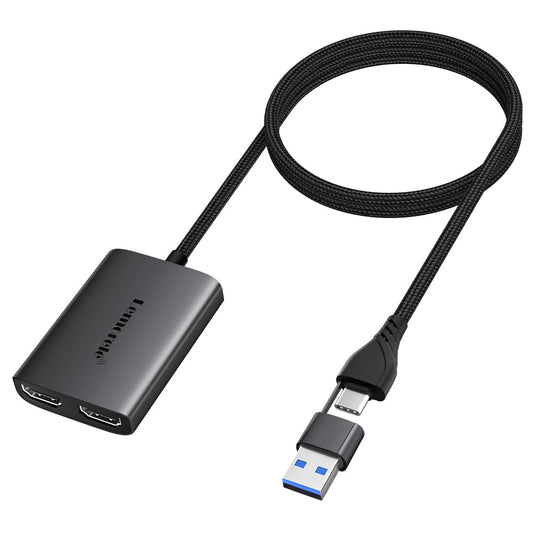 Lemorele USB Type C to Dual HDMI Adapter, USB to Dual HDMI 1080P@60Hz Adapter,Suitable for MacOS and Windows (Extended Mode Supported) - Perfect for Share Trading and Gaming