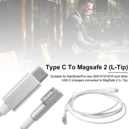 USB C Type C to Magnetic Magsafe 1 L-Tip Power Cable Compatible with Mac-Book Pro 13" 15" 17" Mac-book Air Pro 11" 13" Mac-Book 13 (Does not work with Mobile charger)