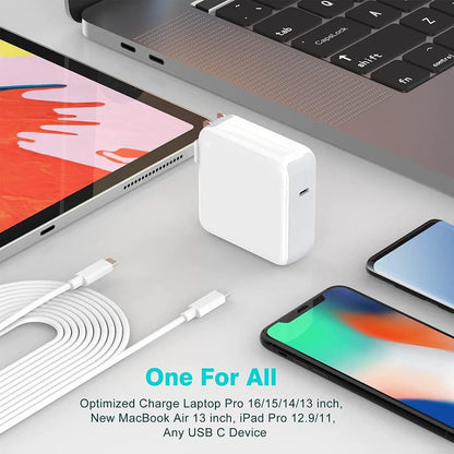 Compatible Apple 96W USB-C Macbook Adapter Charger for MacBook Pro 13 Inch/12 Inch/14 Inch MacBook Air/iPad Pro/Type C Laptop