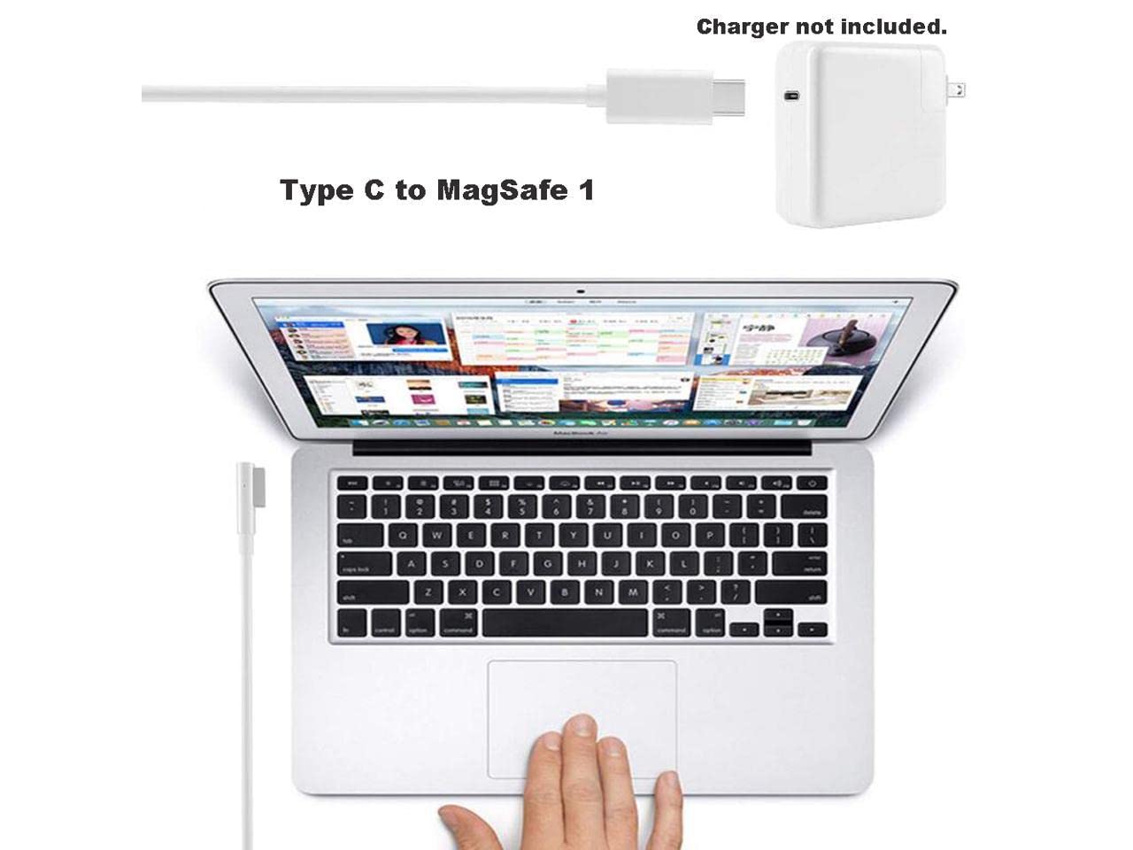 USB C Type C to Magnetic Magsafe 1 L-Tip Power Cable Compatible with Mac-Book Pro 13" 15" 17" Mac-book Air Pro 11" 13" Mac-Book 13 (Does not work with Mobile charger)