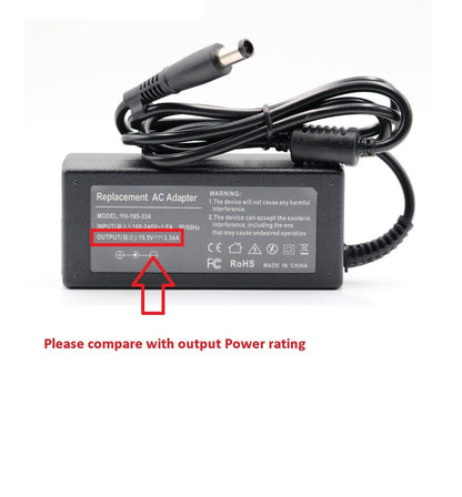 Compatible Dell 65w Moti Pin Laptop Power Adapter  19.5V 3.34A with Dell Latitude 3470 3480 3550 3570 3580 5280 5480 5580 7280 7480 E5270 E5450 Adapter 7.4MM X 5.0MM - power cable included