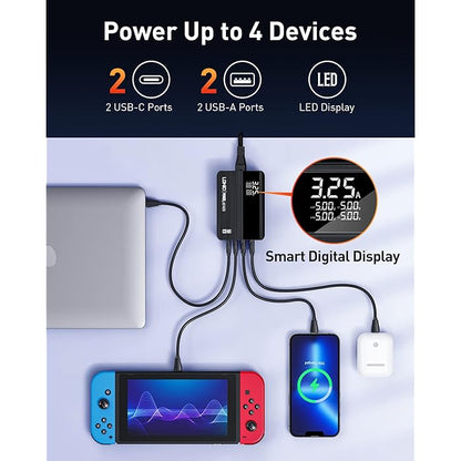 LDNIO USB C Charger 100W 4-Port GaN Fast Desktop Charger USB C Power Adapter PD 3.0 PPS USB Charging Station Compatible with Macbook Pro, Dell XPS, iPhone 14/13, iPad, Galaxy S23/S22, Steam Deck