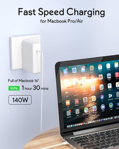 OEM Compatible Apple 140W Type C Charger For Apple MacBook Pro 16 14 inch 2023 2022 2021 M3 M2 M1 2022 2023 MacBook Air 13 15 inch