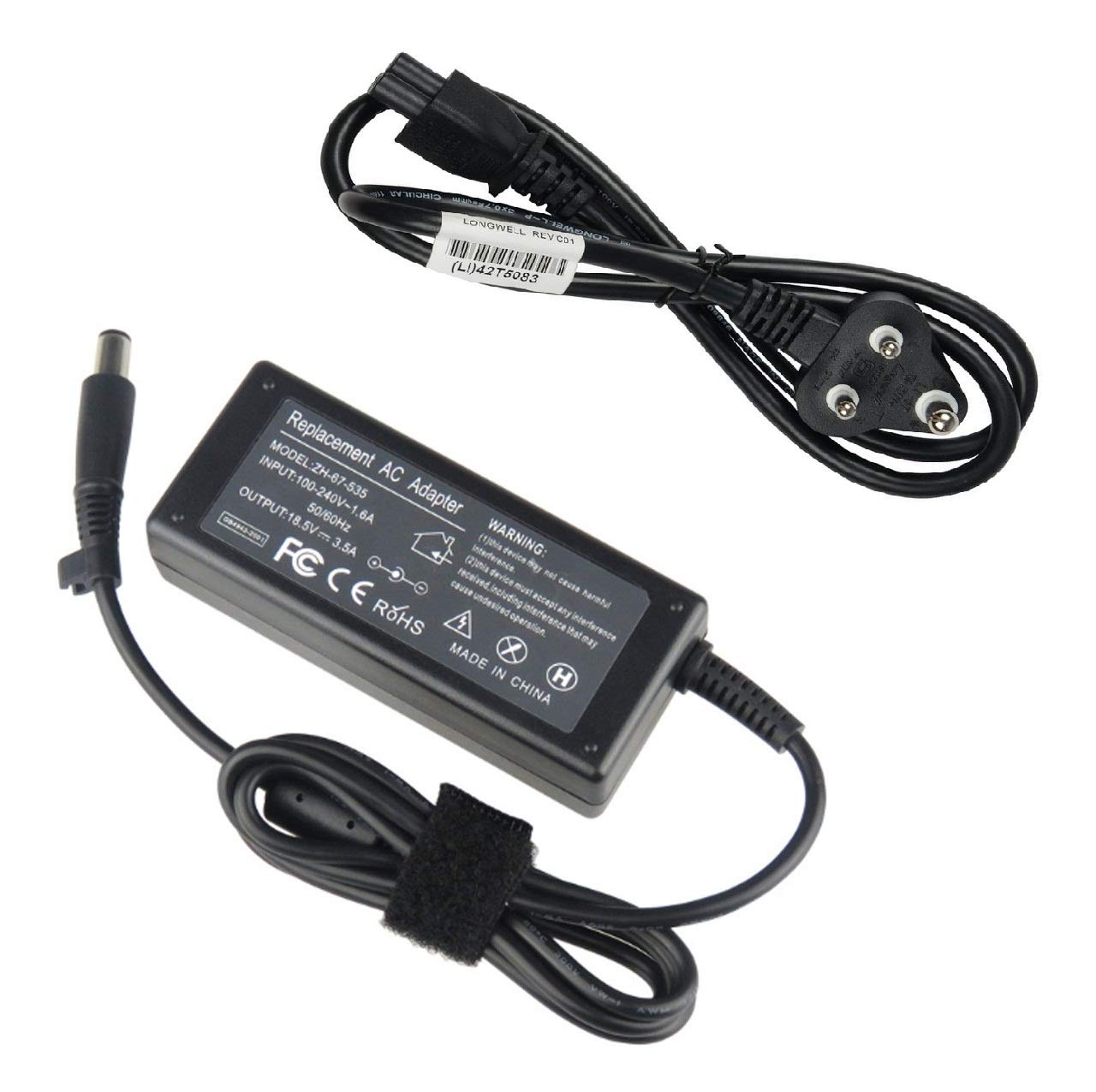 Compatible Hp 65W 18.5V 3.5A 7.4Mm Pin Laptop Charger for Hp Selected Laptop Series With Power Cord